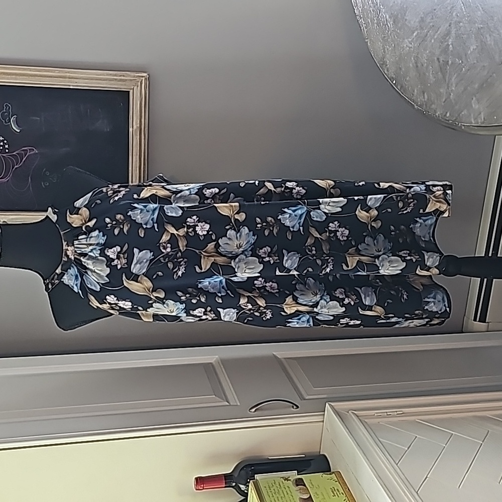 New York & Company Blue Floral Dress